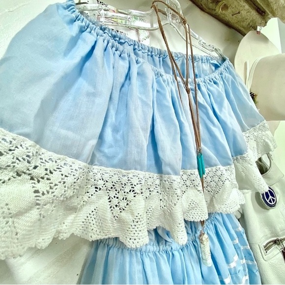 60s/70s ruffles for days Dreamy off the shoulder prairie/country/beach dress - Picture 8 of 8